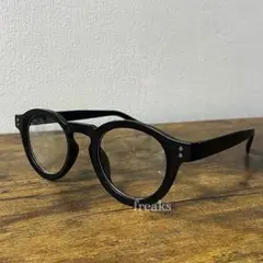 伊達メガネ　ボストン　ブルーライトカットレンズ使用　黒ぶち眼鏡