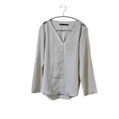 ZARA BASIC ■ドット柄 VネックシャツXSサイズ
