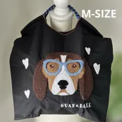 刺繍エコバッグ　犬　ビーグル　トートバッグ　ショッピングバッグ　ロープバッグ