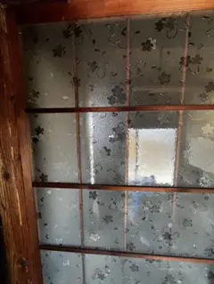 引き取り　桜柄　扉　戸ガラス