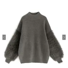【本日発送本日限定出品】モックネックファースリーブニットトップス