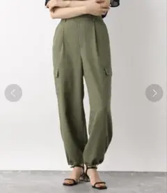 グローバルワーク　リネンライクカーゴパンツ　ワークパンツ
