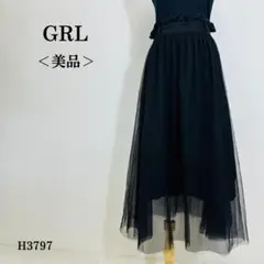 【美品】グレイル Y2k チュールロングスカート ウエストフリル L ブラック