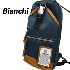 Bianchi ボディバッグ ワンショルダー ネイビー系メンズ 通勤 通学 美品