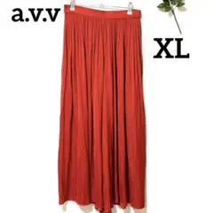 【美品】 a.v.v アーヴェヴェ　ワイドパンツ　レッド　XL ガウチョ