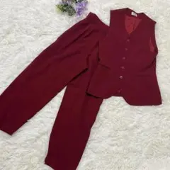 美品✨プリドール 東京スタイル ベストパンツスーツ 赤
