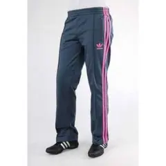 アディダス　トラックパンツ　グレー系　ピンク　蛍光　ネオンカラー　adidas