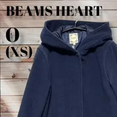 ビームスハート レディース フード付ショートコート ネイビー系 O(XS)