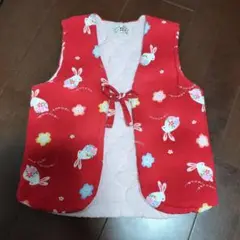ちゃんちゃんこ　ベスト　うさぎ　さくら　100