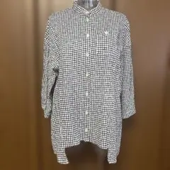 カシェット　手描き風チェック柄ブラウスシャツ