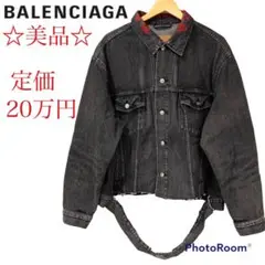 ☆美品☆バレンシアガ 18ss カットオフ ロゴ デニムジャケット 42