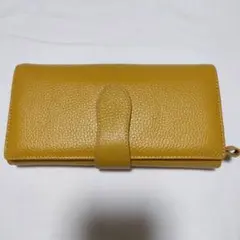レザー製イエロー長財布 新品 収納たっぷり レディース 黄色 小銭仕分け