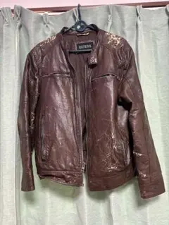 入手困難✨ ゲス GUESS レザージャケット 本革 カウレザー ホワイト系 GUESS - 入手困難✨ ゲス GUESS レザージャケット 牛革
