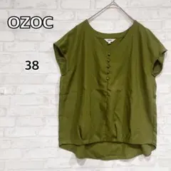 【オゾック】カーキ Vネック トップス 38 レディース y2602