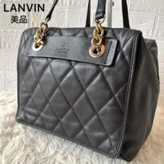 美品✨ランバン レザー ハンドバッグ トートバッグ 黒 ブラック