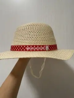 [美品]ミキハウス 麦わら帽子 50cm