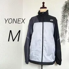 YONEX　ナイロンジャケット　M　グレー　黒　ヒートカプセル　フード付き