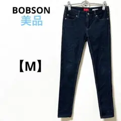美品　ボブソン【M】ストレッチスキニーデニムパンツ　ジーンズ　ブルー　コットン