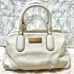 超美品 MARC JACOBS 白系ベージュ綺麗なオールレザーハンドバッグ