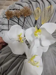 着用画あり☆ 和装 ヘアアクセサリー 胡蝶蘭