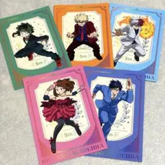 【5点セット】ヒロアカ 5周年 ポストカード 緑谷 轟 爆豪