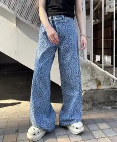 GANNI　Jacquard Denim Wide Pants