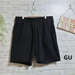 GU ドライストレッチハーフパンツ ウエストゴム 無地 美品 ゆったり XL