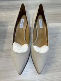 最終【新品☆試着のみ】ユナイテッドアローズ　チャンキーヒールパンプス　ベージュ系