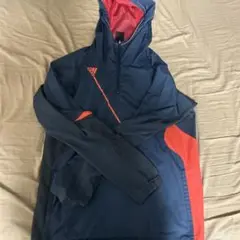 adidas フード付きジャケット ネイビー/オレンジ