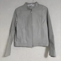 PINK HOUSE 本革ライダースジャケット グレー