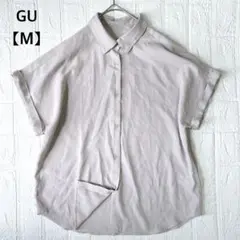 GU ジーユー シャツ ブラウス 半袖 【Ｍ】フォーマル 透け感あり