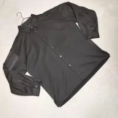 美品★CLEL ルーズカラーシャツ バルーン袖 チャコールアッシュ ユニセックス