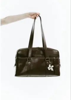 knuthmarf school style leather bag/brown