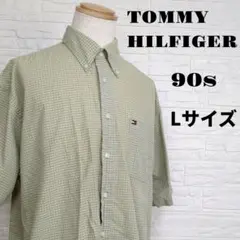 90s TOMMY HILFIGER フラッグ タグ 半袖 シャツ L