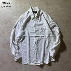 BOSS L/S stripe shirtホワイトCBOY当時物レギュラーカラー