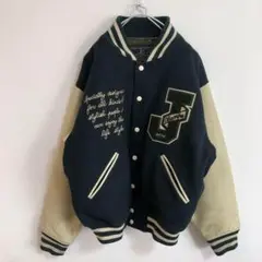 JUST BIGI ジャストビギ 袖革スタジャン　スタジアムジャンパー　Lサイズ JUST BIGI ジャストビギ 袖革スタジャン スタジアムジャンパー L