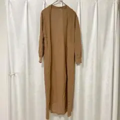 ブラウンロングカーディガン　生地薄め