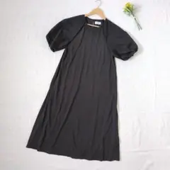 美品 OPAQUE.CLIP オペークドットクリップ 半袖ロングワンピース 黒
