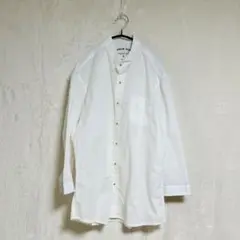 人気 PREMIUM SHIRTS ノーカラー カジュアル 白シャツ ペイズリー