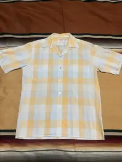 60s USA製 McGREGOR オープンカラーシャツ ボックス チェック柄