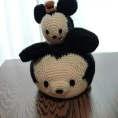 ミッキー型編みぐるみぬいぐるみ 約15cm