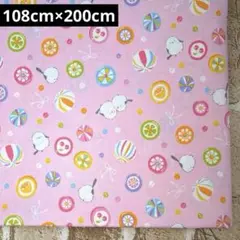 シーチング生地 シマエナガ 飴 ピンク 108cm×200cm