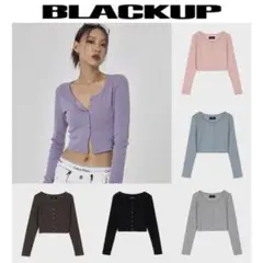blackup リリオンラウンドクロップド カーディガン 紫 韓国 ファッション