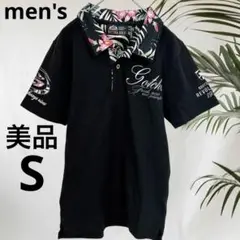 A10 ガッチャゴルフ ウェアー 夏 半袖 黒 S メンズ ポロシャツ