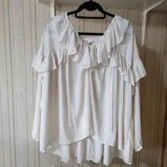 H＆M　フリルブラウス　白 Mサイズ
