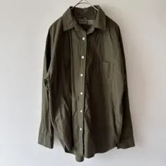 むじるし 長袖 シャツ カーキ MからL