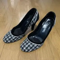 【最終値下】CHANEL ツイード ベロア パンプス ブラック 黒 35.5