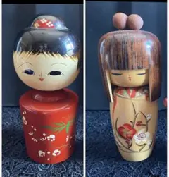 こけし柳山作*晃常こけし工房 晃常作 2個セット 中古品