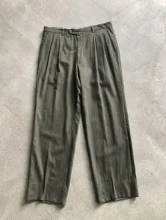 TALLIA DI DELFINO カシミアスラックス 2タック 深緑