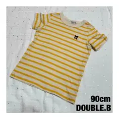 ダブルビー 半袖 Tシャツ 90 ボーダー 刺繍